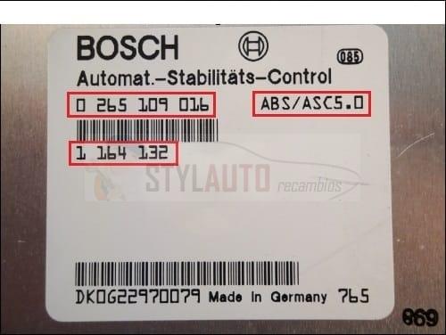 Centralita Abs Bmw E39 Bmw E39 0265109016 0 265 109 016 1164132