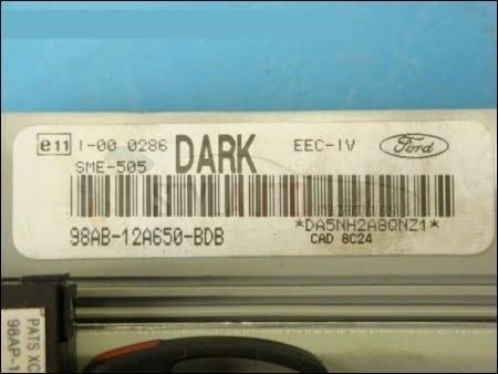 centralita motor ford escort 98AB12A650BDB DARK SME505 EECIV