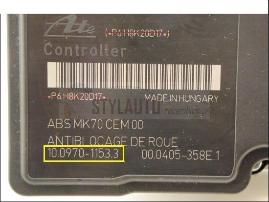 modulo hidráulico abs Peugeot 207 - citroen c2 c3-ate-9665344180 -9665344180 10. 0970-1153. 3 10. 0207-0142. 4.