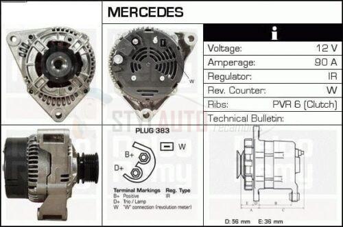 ALTERNADOR MERCEDES SPRINTER CLASE E CLK 0101540802 0123320041 CA1209IR