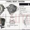ALTERNADOR VW SEAT FORD 1.9 TDI 0123320001 0123320007 0123320019