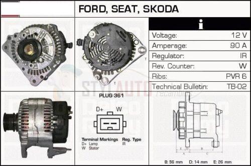 ALTERNADOR VW SEAT FORD 1.9 TDI 0123320001 0123320007 0123320019