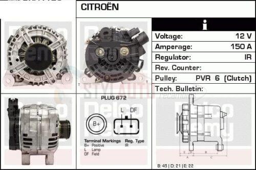 alternador nuevo citroen hdi 0124525035 - 0124525126 - 0986046240