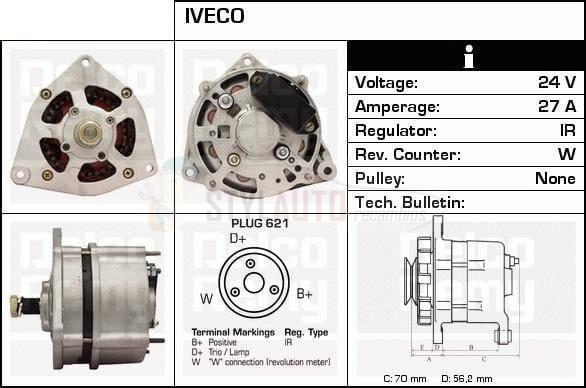 alternador nuevo iveco daily - 0 120 488 224 - 0 120 489 730 - 0 986 030 310 - 0120488153 - 0120488234 - 0120488283