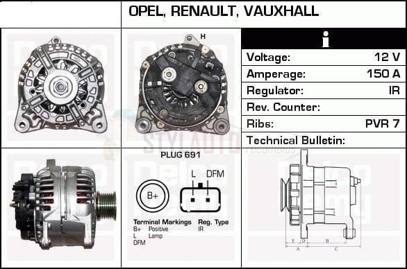 alternador nuevo opel renault nissan dci 0124525044 - 0124525084 - 0124525133 - 0124525141 - 0986046260