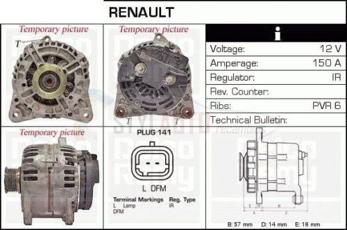 ALTERNADOR NUEVO RENAULT NISSAN DCI 0124525043 - 0124525049 - 0986046250 - 0986047370