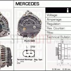 Alternador nuevo mercedes benz 0121541302 - 0124615012 - 0124615020 - 0986043670 - 0986047550 - 0986047557