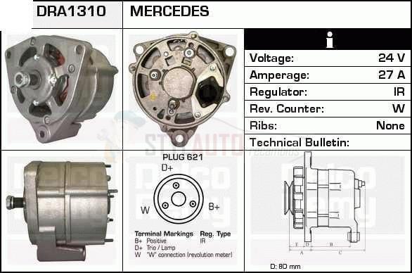 Alternador Mercedes-Benz NG 0120489231, 0120489727