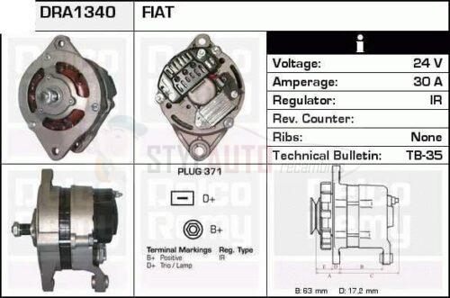 Alternador Iveco P/PA 0120489410, 0120489612, 63306000