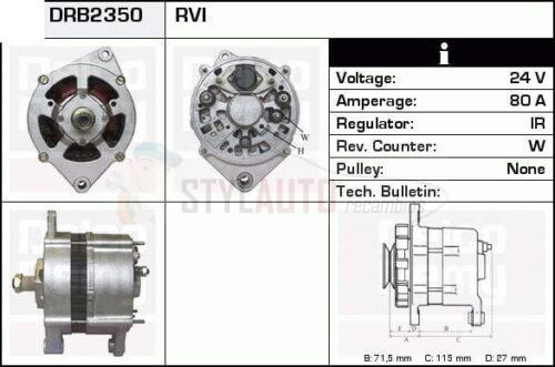 Alternador Renault Trucks 0120468140, 0120468154, A3TA8491