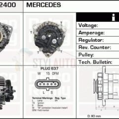 Alternador Mercedes-Benz Actros MP2/MP3, 0124655002