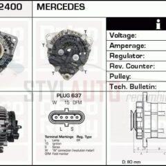 Alternador Mercedes-Benz Actros MP2/MP3, 0124655002