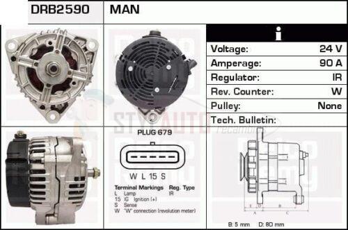 Alternador Man F 2000, 0123525501, 0986042590