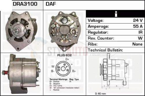 Alternador Daf F, Ford, 0120469527, 0120469562, 0120469761