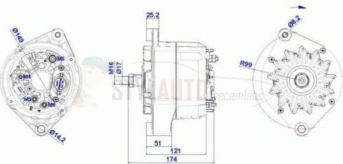 Alternador Volvo 0120468037, 0120468114, 0986037760, CA853IR