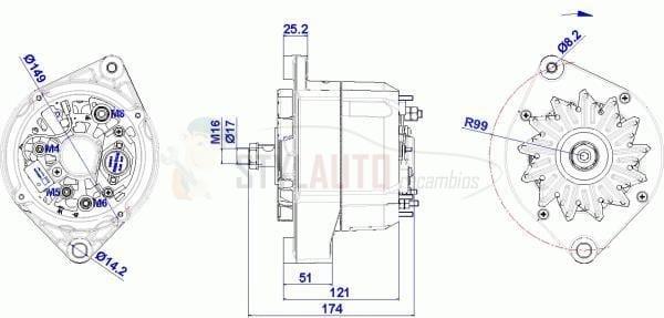 Alternador Volvo 0120468037, 0120468114, 0986037760, CA853IR