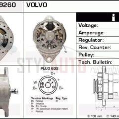 Alternador Volvo 0120468093, 0120468135, 6033GB3021, CA907IR