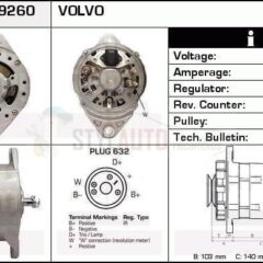 Alternador Volvo 0120468093, 0120468135, 6033GB3021, CA907IR