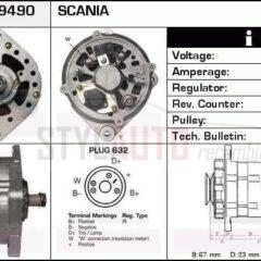 Alternador Scania 0120468131, 0986039490, CA1148IR