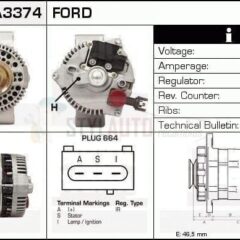 Alternador Ford Mondeo, 93BB-10300-FF, 93BB-10300FD, 93BB-10300FE, 97BB-10300BB, CA1034IR