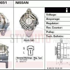 Alternador Nissan LR150-100, LR150-123, LR150-125, LR150-129, LR150-31