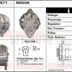 Alternador Nissan LR160-110, LR160-12B, LR160-42, LR160-42B, LR160-43B