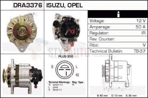 Alternador Opel, Iszu, JA761, LR150-434, LR150-434B