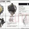 Alternador Opel, 897150-2011, JA1370IR, LR1100-501, LR1100-501B