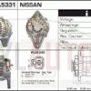 Alternador Nissan, 23100-0E705, 23100-0E716, JA974IR, LR165-707, LR170-738