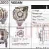 Alternador Nissan, 23100-64J00, 23100-64J10, JA762IR, LR180-719, LR180-725