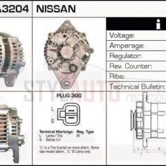 Alternador Nissan, 23100-12G02, 23100-88G00, JA1122IR, LR170-734, LR170-739