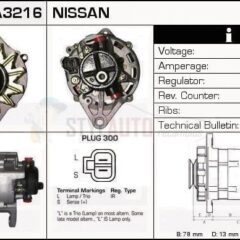 Alternador Nissan, 23100-02N14, 23100-02N15, JA678IR, LR170-407, LR170-407S