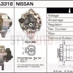 Alternador Nissan, 23100-14E00, 23100-14E00EP, JA184IR, LR170-405