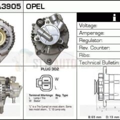 Alternador Opel, 897189-1122, JA1526IR, LR170-509, LR170-509C, LR170-509E