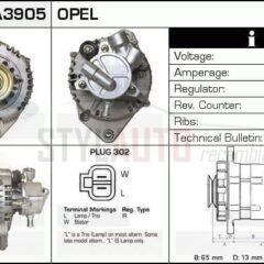 Alternador Opel, 897189-1122, JA1526IR, LR170-509, LR170-509C, LR170-509E