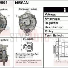 Alternador Nissan, 23100-8E100, JA1702IR, LR180-749B, LR180-749C, LR180-749E