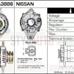 Alternador Nissan, 23100-32J01, 23100-32J03, JA1420IR, LR170-740, LR170-740B