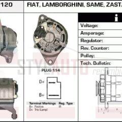 Alternador Fiat, 11201037, IA0037