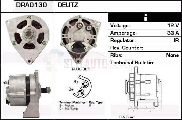 Alternador Deutz, Case, 11201096, IA0096
