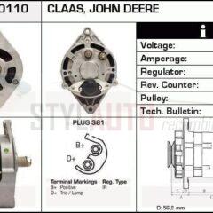 Alternador John Deere, Claas, 0120339513, 11201560