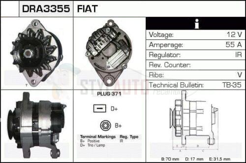 Alternador Fiat, Iveco, 0120489336, 0986035570, 63320024, 63321044, CA642IR