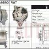 Alternador Fiat, Lancia, 0120489128, 0120489129, 0120489400, 63321005, CA254IR