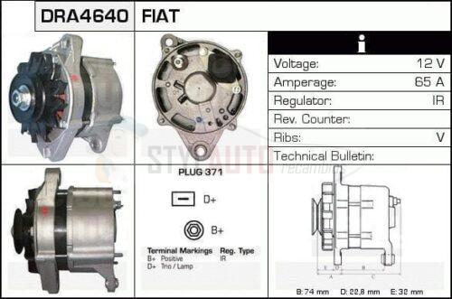 Alternador Fiat, Lancia, 0120489128, 0120489129, 0120489400, 63321005, CA254IR