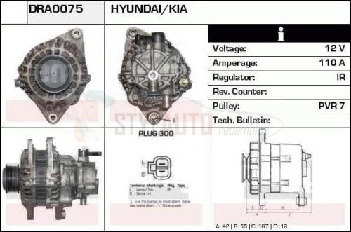 Alternador Kia, Hyundai, 37300-4A110, 37300-4A112, AF111393