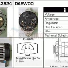 Alternador Daewoo, Chevrolet, 219170, 96314258, 96380673, AB165104