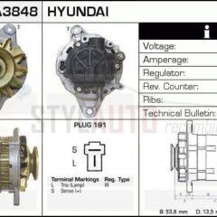 Alternador Hyundai, 37300-42114, 37300-42203, AD165202, AD165320, JA1366IR