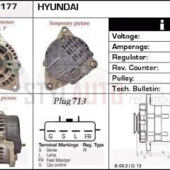 Alternador Hyundai, Kia, 37300-38310, 37300-38700, AB195125, AB195126, JA1718IR
