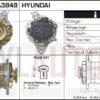 Alternador Hyundai, 37300-42203, 37300-42502, AD165202, AD16506, AD165320
