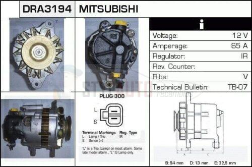 Alternador Mitsubishi, A2T17783, A2T27883, JA674IR, MD140189, MD147245