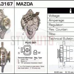 Alternador Suzuki, Mazda, Kia, A2T05772, A2T07572, A5T01271, JA173IR